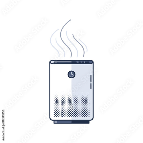 Air Purifier Unit Icon Showing Clean Air Flow for Healthy Home Environment and Allergy Relief