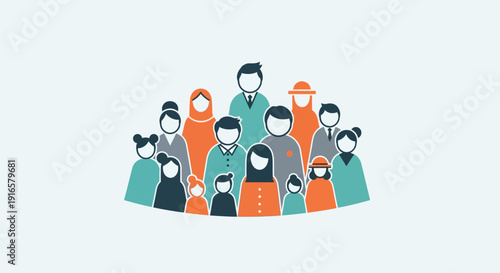 Diverse Group of People Wearing Masks Together.