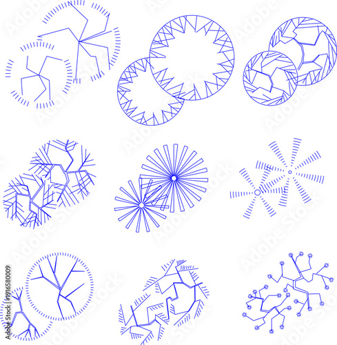 sketch illustration silhouette vector icon logo mascot symbol plant for use in design site plan layout architectural drawing