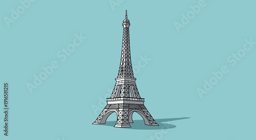 Eiffel Tower Iron Latticework Structure Monument.