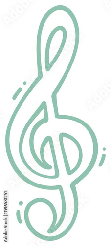 Elegant Treble Clef Sticker