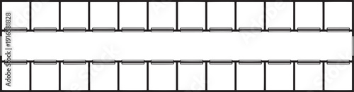 Simple architectural structure illustration of long row.