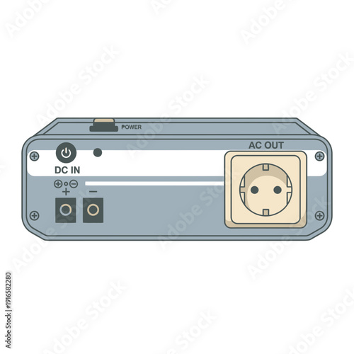 Solar Inverter Box Icon Converting DC to AC for Photovoltaic Systems