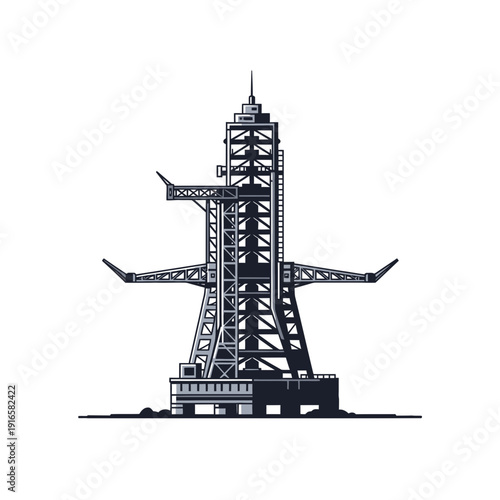 Launch Pad Tower with Support Arms Icon for Rocket Liftoff