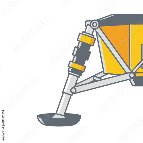 Lunar Lander Leg with Shock Absorber Icon for Spacecraft Design