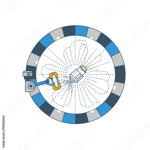 Magnetic Capture System Concept Icon for Space Docking