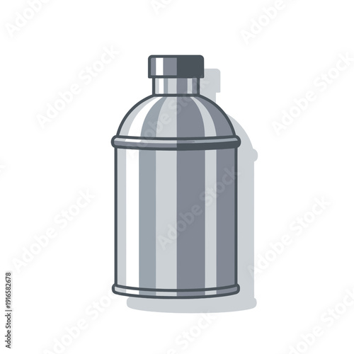 Metal powder canister icon for additive manufacturing, flat vector illustration of 3D printing material supply, minimalist industrial design