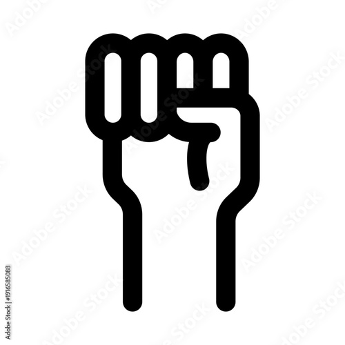 Fist gesture icon for power expression. Fist Gesture Modern Professional Line Icon with minimal clean design representing strength solidarity protest resistance and determination