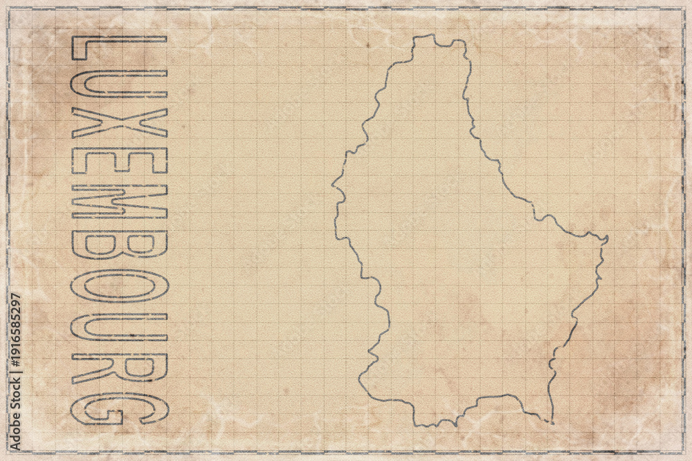 Obraz premium Antique Map of Luxembourg on Aged Paper