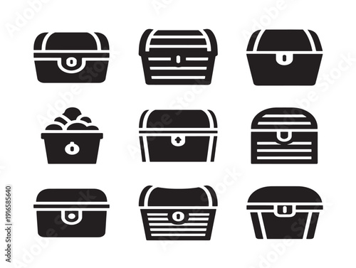 Mysterious treasure chest silhouette with hidden riches concept