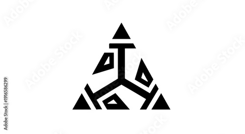 Geometric Tribal Symbol Design Element.