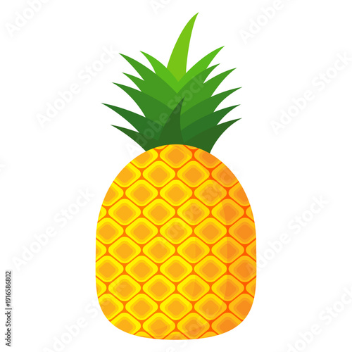 Fresh pineapple fruit illustration, summer pineapple fruit theme. Summer design for holiday promotion and printed on clothing.