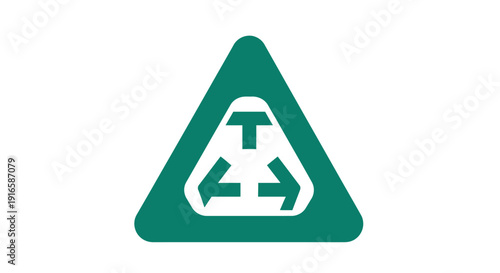 Green Traffic Sign with Arrows Symbol.