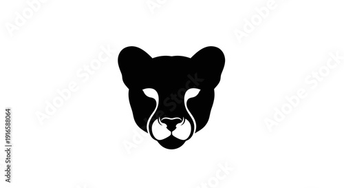 Striking Minimalist Silhouette: A Bold Emblem of the Majestic Cheetah's Identity