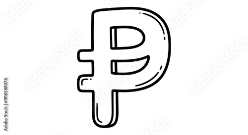 Stylized depiction of the Russian Ruble currency symbol in minimalist line art design