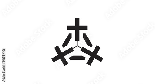 Black Crosses Forming Symbolic Shape.