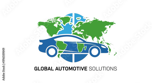 Global Automotive Solutions Car Logo Design.