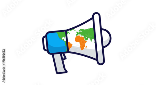 Global Megaphone Announcing World News and Information.