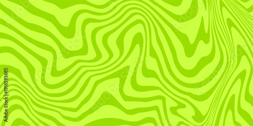 Abstract green background with hypnotic wavy lines pattern. Fresh and natural background