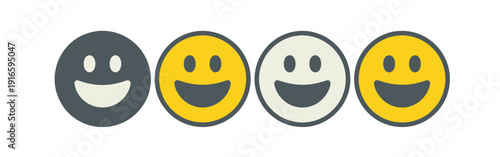 Colorful Smiley Faces Emotions Icons