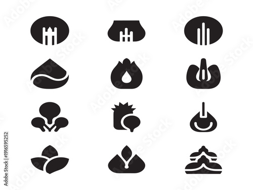 Abstract shapes silhouette artwork with colorful modern artistic energy