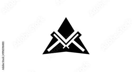 Black Minimalist Logo Design Element Triangle.