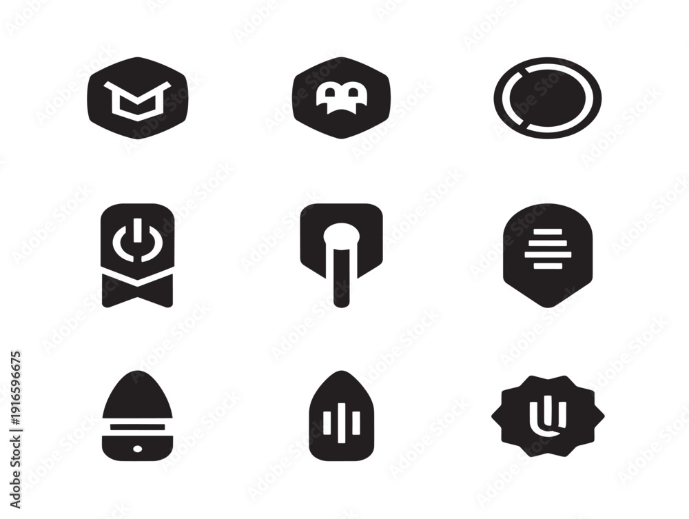 Fototapeta premium Modern logo marks silhouette bundle with sleek professional identity elements
