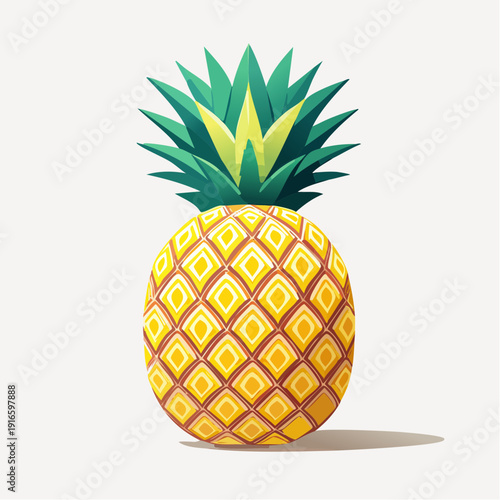 Tropical Delight: A vibrant illustration captures the essence of a ripe pineapple, with its spiky crown and textured skin, symbolizing the sweetness of the tropics.