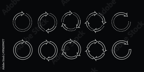 circle arrow icon set. Blue circular arrow icon, refresh, reload arrow icon symbol sign. Blue Reload vector icon set. repeat vector. restart or reset sign. Repeat cycle symbol. Blue rotation