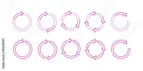 circle arrow icon set. Blue circular arrow icon, refresh, reload arrow icon symbol sign. Blue Reload vector icon set. repeat vector. restart or reset sign. Repeat cycle symbol. Blue rotation