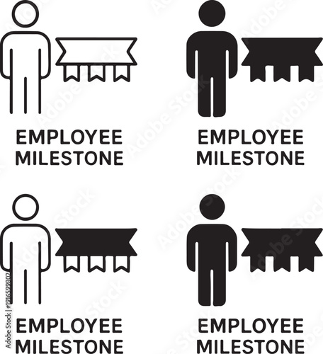 Isolated Employee Milestone Icon, recognizing Employee Milestone progress, celebrating Employee Milestone achievements, supporting Employee Milestone success