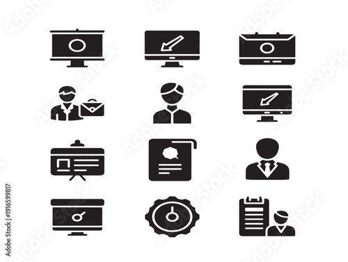 Modern presentation slides silhouette collection for corporate storytelling