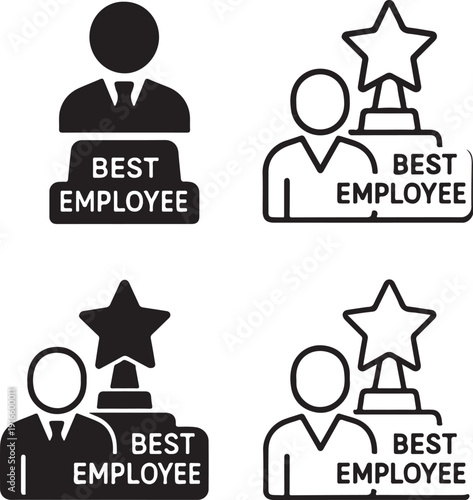 Isolated Best Employee Award Icon, recognizing Best Employee Award achievements, highlighting Best Employee Award recognition, promoting Best Employee Award success