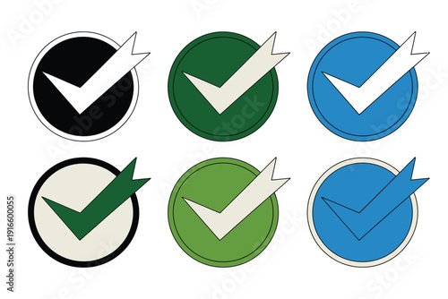 Colorful Checkmark Icons in Circles