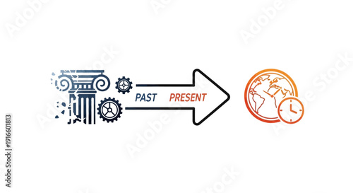 Past to Present Time Progression Arrow.
