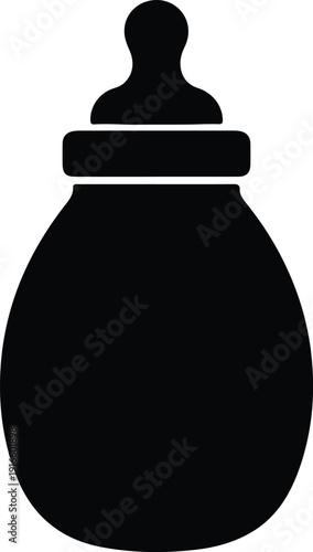 silhouette baby feeding bottle icon pictogram graphic illustration vector design
