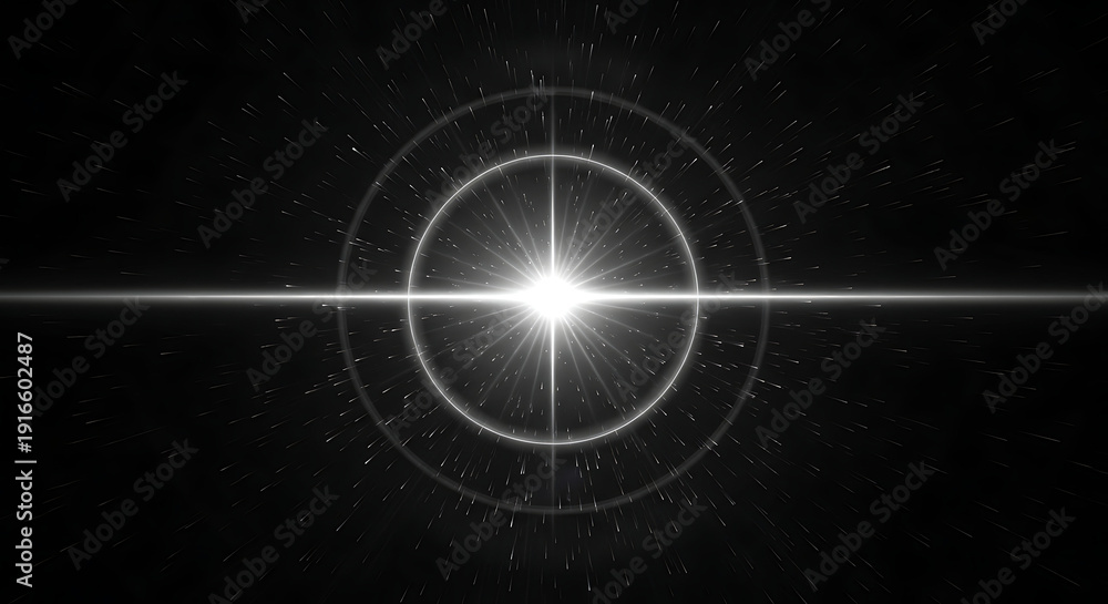 Obraz premium a vibrant starburst in deep space creating a warp speed light tunnel effect illustrating abstract concepts of futuristic travel and cosmic energy.