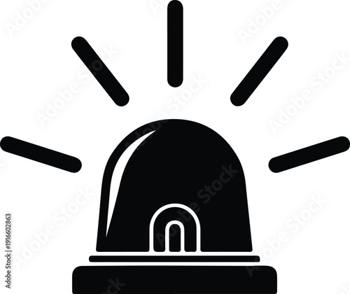 silhouette emergency siren warning alarm light symbol icon sign vector design