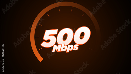 Internet Speed Test 500 Megabits Per Second Dashboard Display.