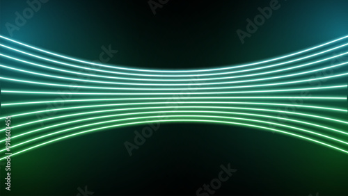 Green Neon Light Lines Abstract Technology Background Design
