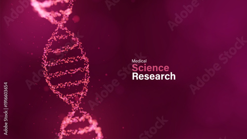 DNA Double Helix Structure Science Research Concept Background. Biotechnology DNA molecule in low poly wireframe style.