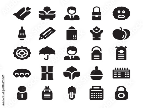 Refined classic icons silhouette collection for sophisticated design projects