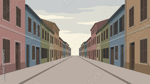 Colorful Traditional Village Street in Bali During Nyepi Day