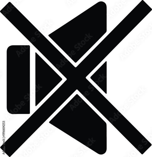 silhouette Mute speaker crossed out sound off symbol vector design