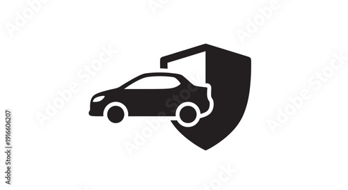 Car Protection Shield Icon Graphic Design.