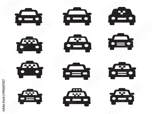 Iconic taxi cab silhouette design with modern city transport vibe