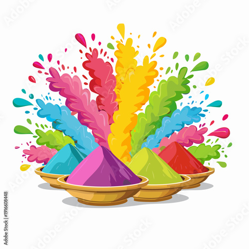 Explosion of Vibrant Colors A Festive Celebration of Holi's Joyful Spirit and Cultural Richness