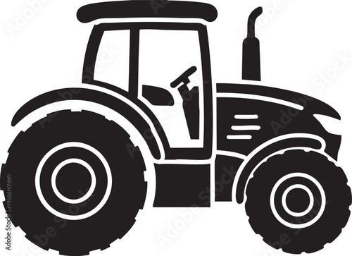 Red farm tractor isolated on white background vector illustration