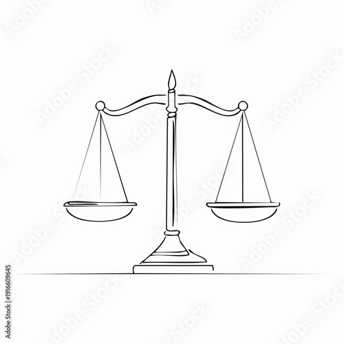 Continuous line, business illustration, scale line art vector illustration editable stroke.