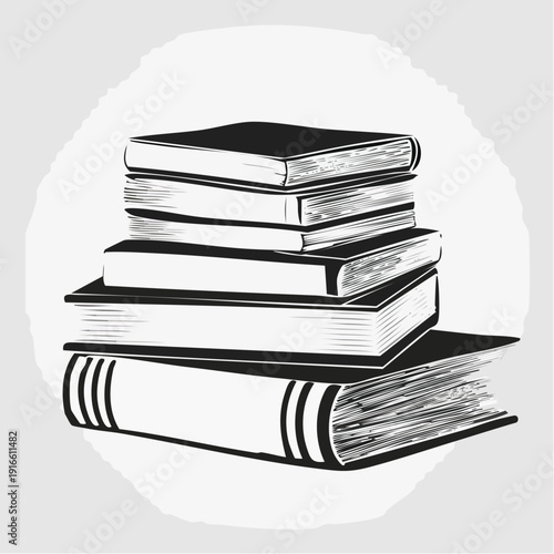 stack of books, Multiple books stacked on top of each other, transparent background.